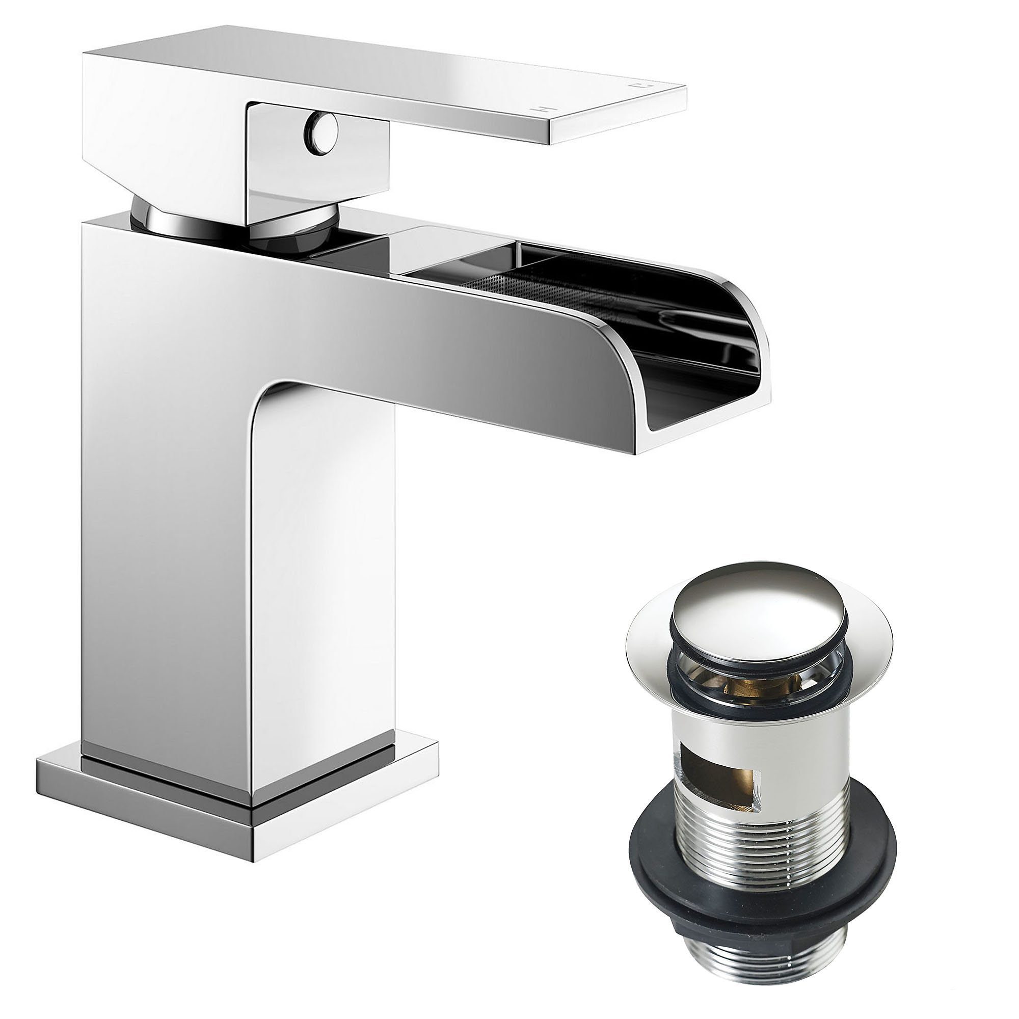 Tap Panel Square Over Head 3 Way Rigid Riser Basin Mixer Tap Set – Bathroom Wall ...